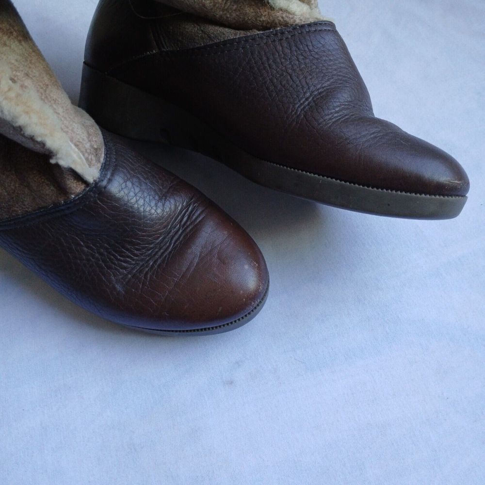 Vintage Hush Puppies Boots 6 Womens‎ Leather Fleece Lined Cozy Hippie USA Made - Picture 4 of 14